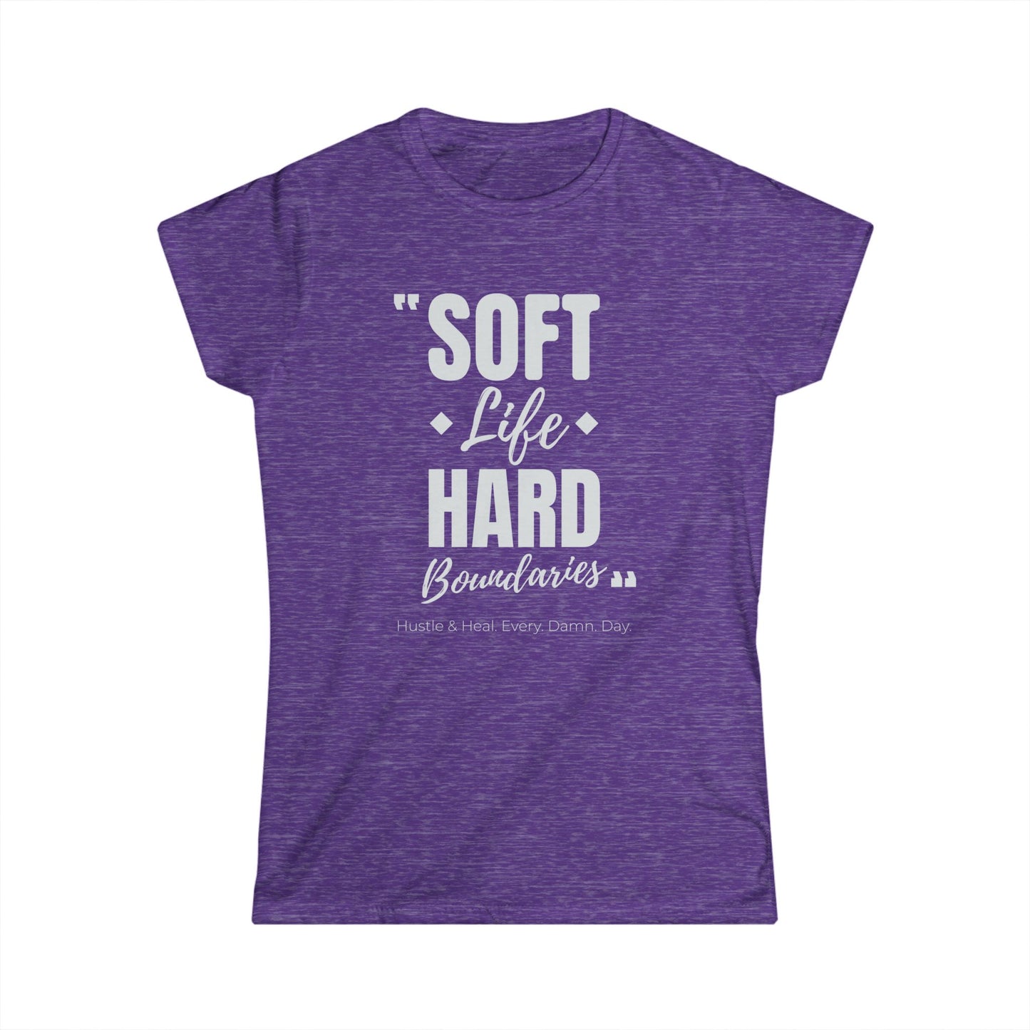 "Soft Life Hard Boundaries" Women's Softstyle Tee, Casual T-Shirt, Motivational Shirt, Gift for Her, Self-Care Apparel, Inspirational Wear