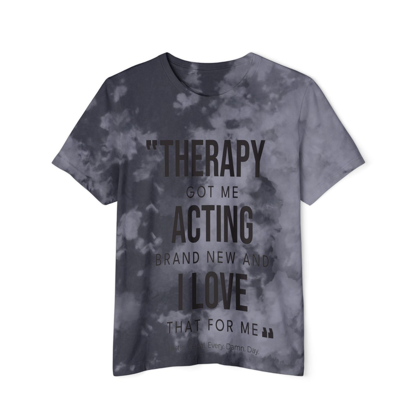 Therapy got me Women's Baby Tee - Motivational Quote Top for Music Lovers