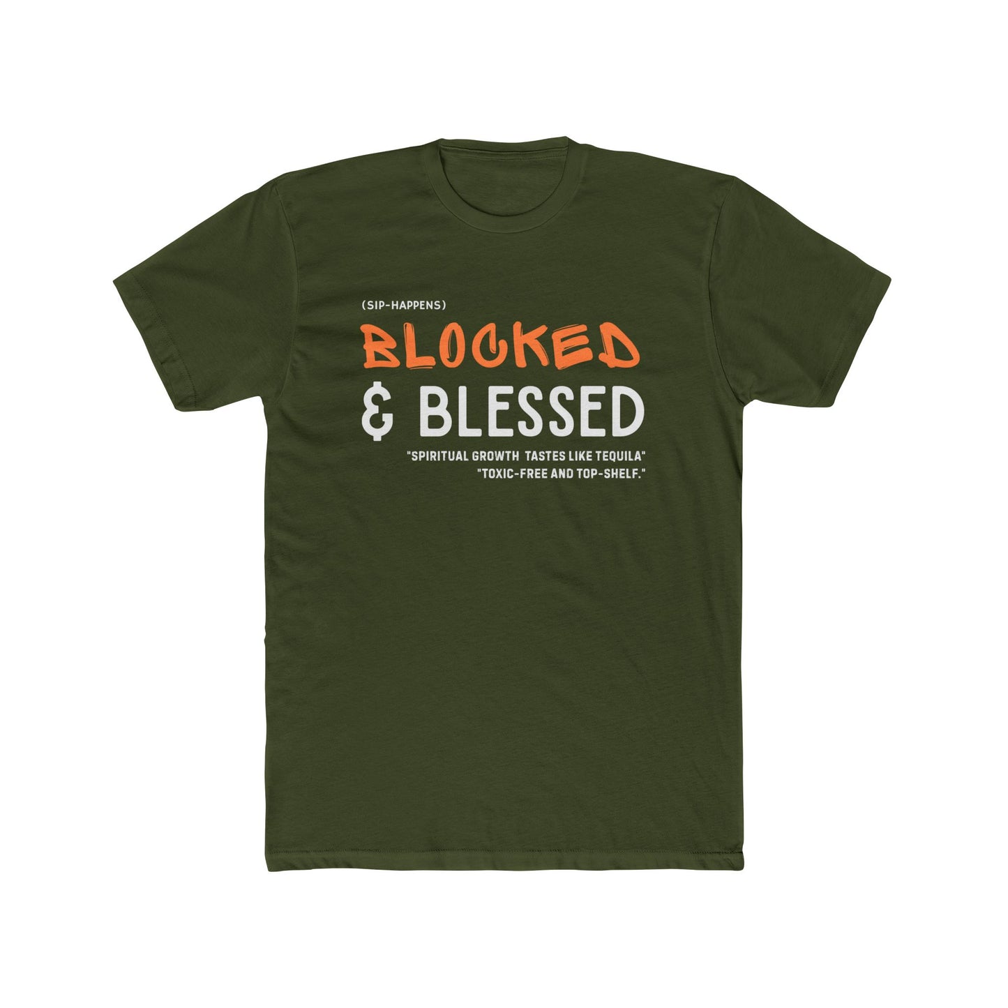 Blocked & Blessed Unisex Cotton Crew Tee, Spiritual T-Shirt, Gift for Him/Her, Positive Vibes Tee, Inspirational Apparel