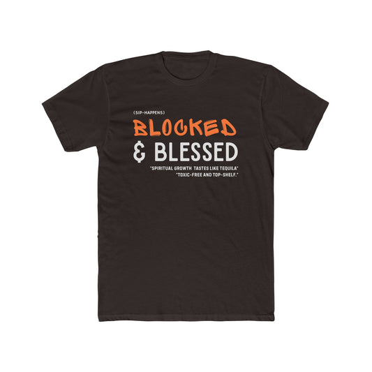 Blocked & Blessed Unisex Cotton Crew Tee, Spiritual T-Shirt, Gift for Him/Her, Positive Vibes Tee, Inspirational Apparel