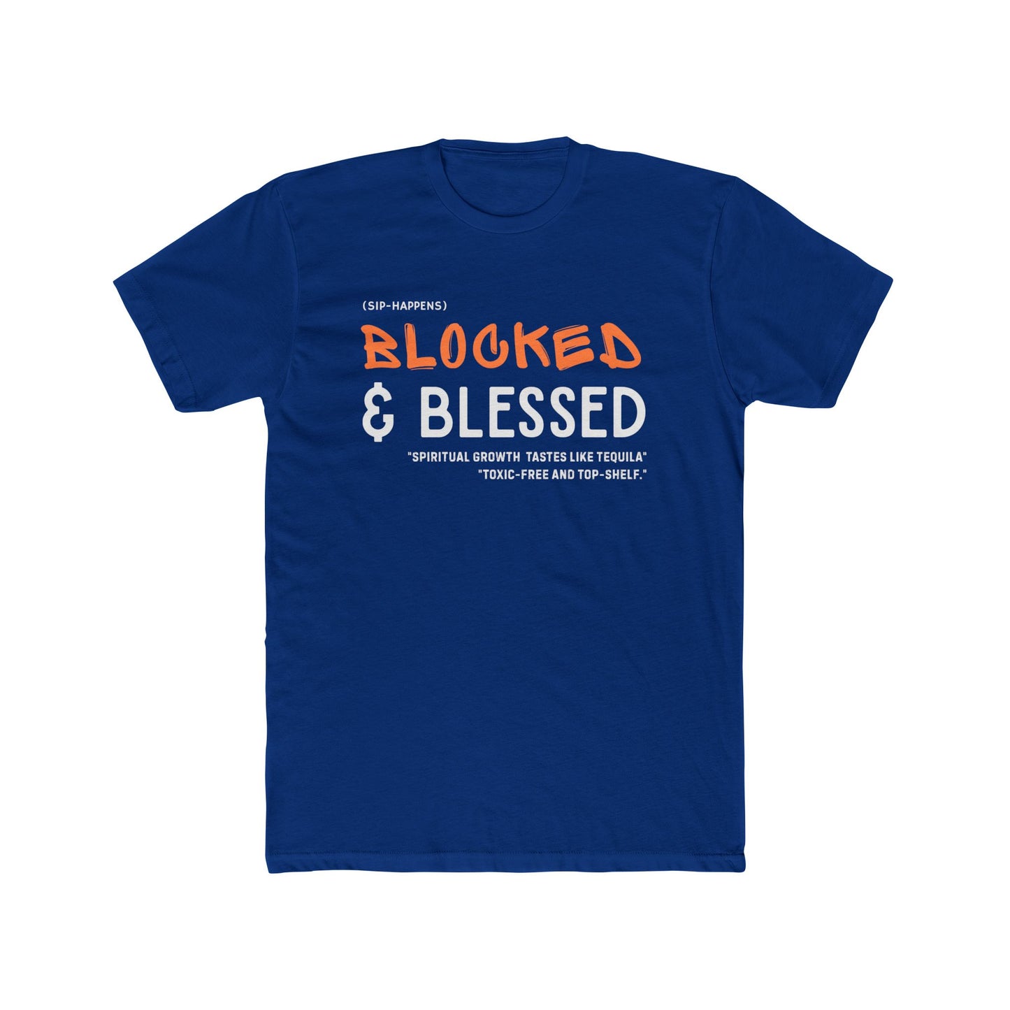 Blocked & Blessed Unisex Cotton Crew Tee, Spiritual T-Shirt, Gift for Him/Her, Positive Vibes Tee, Inspirational Apparel