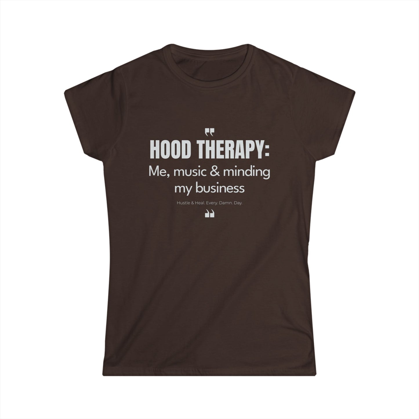 Hood Therapy Tee: Empowering Women's Softstyle Shirt for Everyday Comfort & Self-Care, Perfect for Relaxation, Gift Idea, Music [...]