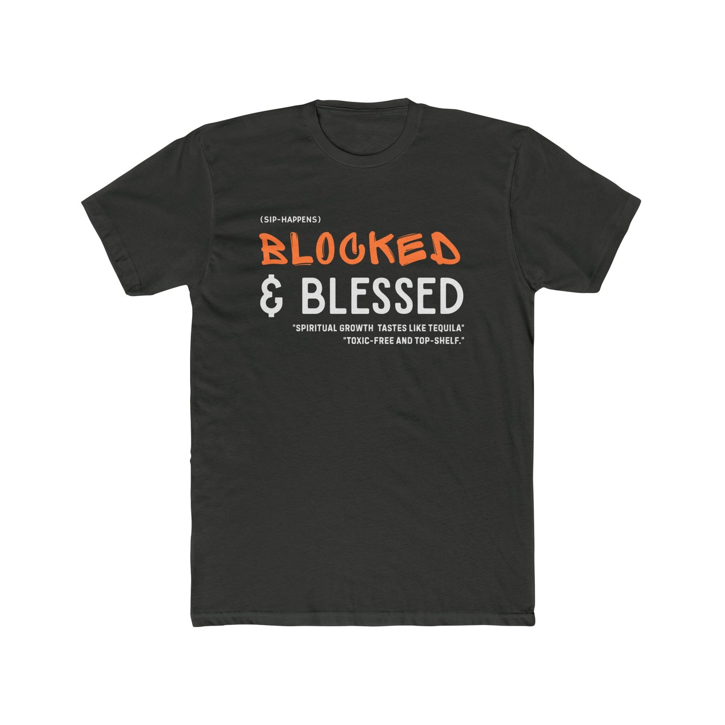 Blocked & Blessed Unisex Cotton Crew Tee, Spiritual T-Shirt, Gift for Him/Her, Positive Vibes Tee, Inspirational Apparel