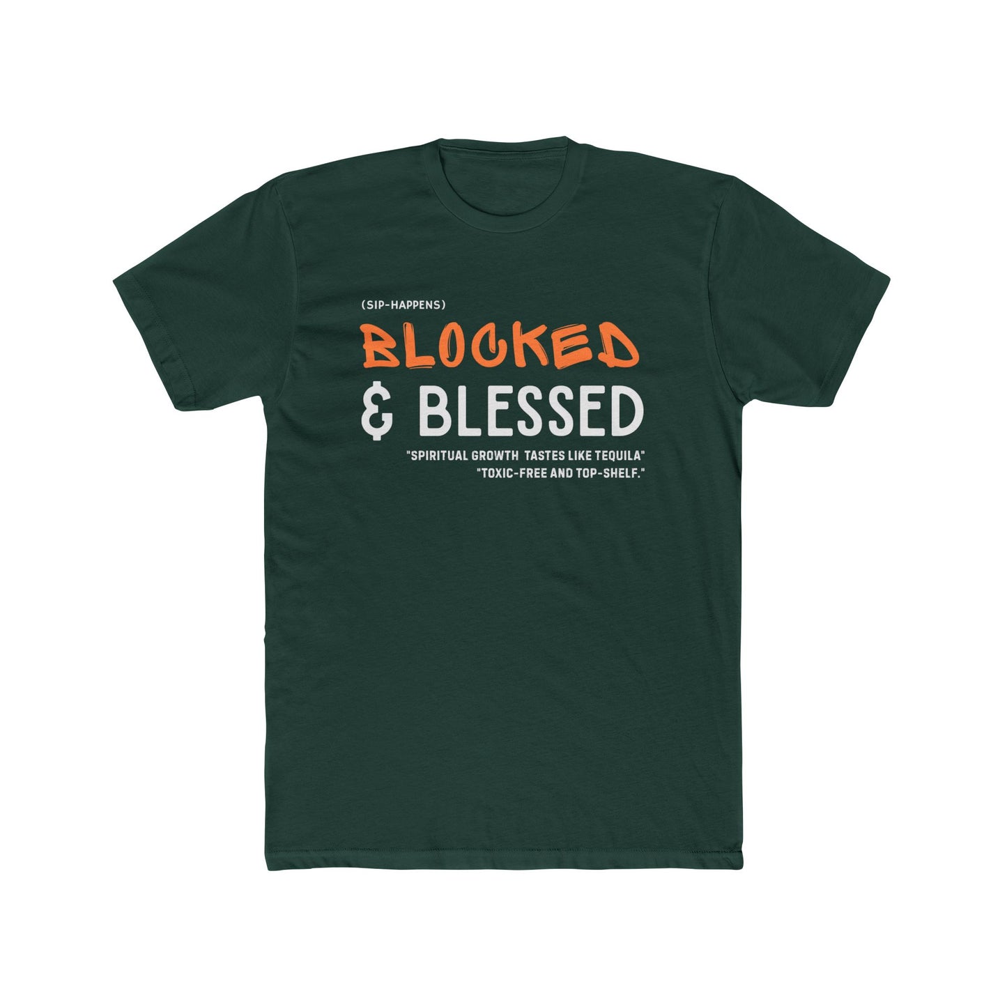 Blocked & Blessed Unisex Cotton Crew Tee, Spiritual T-Shirt, Gift for Him/Her, Positive Vibes Tee, Inspirational Apparel