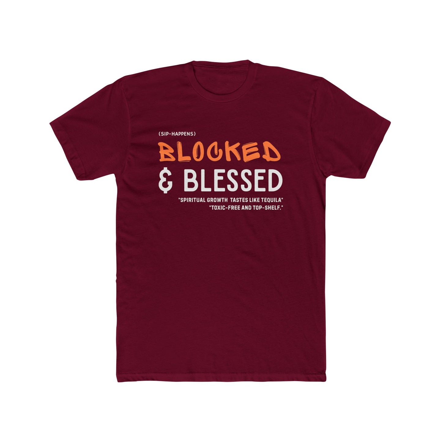 Blocked & Blessed Unisex Cotton Crew Tee, Spiritual T-Shirt, Gift for Him/Her, Positive Vibes Tee, Inspirational Apparel